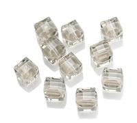 ORGEFY Perles carrées en verre Bleu, 2/3/4/6/8/10 mm, pour la Fabrication de Bijoux, Accessoires de Couture, Gris Transparent, 2 mm, 190 pièces