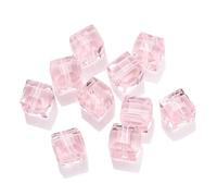 ORGEFY Perles carrées en verre Bleues de 2/3/4/6/8/10 mm, 45 pièces, pour la Fabrication de Bijoux, Accessoires de Couture, Rose, 8 mm