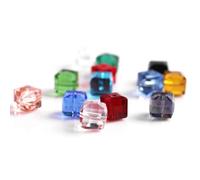 ORGEFY Perles carrées en verre Bleues de 2/3/4/6/8/10 mm, perles d'espacement en vrac, Cubes en Cristal, pour la Fabrication de Bijoux, Accessoires de Couture, mélange aléatoire, 2 mm, 190 pièces