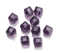ORGEFY Perles carrées en verre Bleues de 2/3/4/6/8/10 mm, pour la Fabrication de Bijoux, Accessoires de Couture, Violet, 10 mm, 20 pièces
