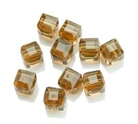ORGEFY Perles carrées en verre Bleues de 2/3/4/6/8/10 mm, pour la Fabrication de Bijoux, Accessoires de Couture, Marron, 10 mm, 20 pièces