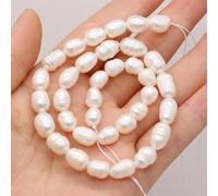 ORGEFY Perles d'eau douce naturelles en Forme de riz, véritables perles exquises pour la Fabrication de Bijoux, Bracelets, colliers et boucles d'oreilles, pour Femmes, Blanches, 5-6 mm, 46 pièces