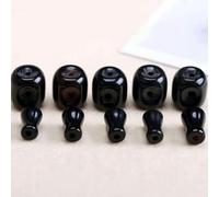 ORGEFY Perles en Pierre naturelle à Trois trous, 12/14/16/18/20 mm, Forme colonne, Collier, Bracelet, Accessoires de Bijoux, 5 pièces, agates Noires, 18 mm, 5 pièces