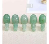 ORGEFY Perles en Pierre naturelle à Trois trous, 12/14/16/18/20 mm, Forme colonne, Collier, Bracelet, Accessoires de Bijoux, 5 pièces, Aventurine Verte, 12 mm, 5 pièces