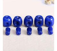 ORGEFY Perles en Pierre naturelle à Trois trous, 12/14/16/18/20 mm, Forme colonne, pour colliers, Bracelets, Accessoires de Bijoux, 5 pièces, Pierre Bleue, 18 mm, 5 pièces