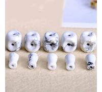 ORGEFY Perles en Pierre naturelle à Trois trous, 12/14/16/18/20 mm, Forme colonne, pour colliers, Bracelets, Accessoires de Bijoux, 5 pièces, howlite, 20 mm