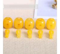 ORGEFY Perles en Pierre naturelle à Trois trous, 12/14/16/18/20 mm, Forme colonne, pour colliers, Bracelets, Accessoires de Bijoux, 5 pièces, Pierre Jaune, 12 mm, 5 pièces