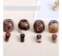 ORGEFY Perles en Pierre naturelle à Trois trous, 12/14/16/18/20 mm, Forme colonne, pour colliers, Bracelets, Accessoires de Bijoux, 5 pièces, agates café à bandes, 14 mm, 5 pièces