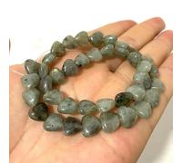 ORGEFY Perles en Pierre naturelle en Forme de cœur, 10 mm, Jade du Sud, Labradorite, Aventurine, Carte, pour la Fabrication de Bijoux, Accessoires de Bracelet, Labradorite, environ 37 pièces.