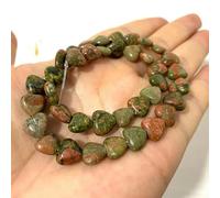 ORGEFY Perles en Pierre naturelle en Forme de cœur, 10 mm, Jade du Sud, Labradorite, Aventurine, Carte, pour la Fabrication de Bijoux, Accessoires de Bracelet, unakite, environ 37 pièces.
