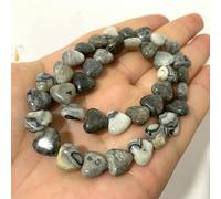 ORGEFY Perles en Pierre naturelle en Forme de cœur, 10 mm, Jade du Sud, Labradorite, Aventurine, Carte, pour la Fabrication de Bijoux, Accessoires de Bracelet, Jaspe, 10 mm, environ 37 pièces