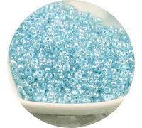 ORGEFY Perles en verre teinté de 2/3/4 mm, perles en Cristal Transparent, adaptées aux Bracelets, Bijoux à Faire SOI-même, Bleu Ciel, 18 à 3 mm, 15 000 pièces