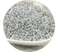 ORGEFY Perles en verre teinté de 2/3/4 mm, perles en Cristal Transparent, adaptées aux Bracelets, Bijoux à Faire SOI-même, Gris argenté, 31-4 mm, 6 500 pièces