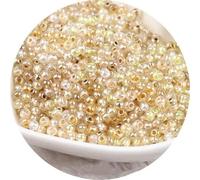 ORGEFY Perles en verre teinté de 2/3/4 mm, perles en Cristal Transparent, adaptées aux Bracelets, Bijoux à Faire SOI-même, série café doré, 3-3 mm, 15 000 pièces
