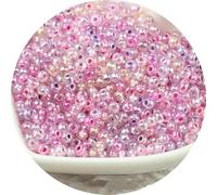 ORGEFY Perles en verre teinté de 2/3/4 mm, perles en Cristal Transparent, adaptées aux Bracelets, Bijoux à Faire SOI-même, série Violet-Rose, 4-2 mm, 36 000 pièces