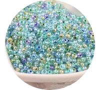 ORGEFY Perles en verre teinté de 2/3/4 mm, perles en Cristal Transparent, adaptées aux Bracelets et Bijoux à Faire SOI-même, série Bleu-Vert, 5-2 mm, 36 000 pièces