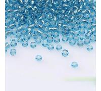 ORGEFY Perles intercalaires en verre argenté de 3 mm, pour bricolage, Broderie, Accessoires artisanaux, Bleu lac, 4 mm, 100 g