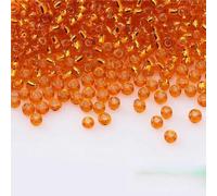 ORGEFY Perles intercalaires en verre argenté de 3 mm, pour bricolage, Broderie, Accessoires artisanaux - Orange - 4 mm - 100 g