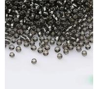 ORGEFY Perles intercalaires en verre argenté de 3 mm, pour bricolage, Broderie, Accessoires artisanaux - Gris - 3 mm - 100 g