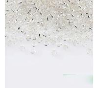ORGEFY Perles intercalaires en verre argenté de 3 mm, pour bricolage, Broderie, Accessoires artisanaux, Cristal, 3 mm, 100 g