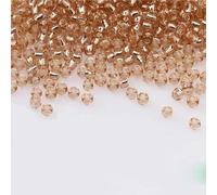 ORGEFY Perles intercalaires en verre argenté de 3 mm, pour bricolage, Broderie, Accessoires artisanaux - Champagne - 3 mm - 100 g
