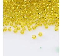 ORGEFY Perles intercalaires en verre argenté de 3 mm, pour Broderie, Point de Croix, Accessoires artisanaux - Jaune - 4 mm - 100 g