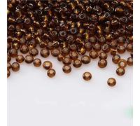 ORGEFY Perles intercalaires en verre argenté de 3 mm, pour Broderie, Point de Croix, Accessoires artisanaux - Café - 2 mm - 100 g