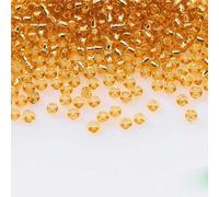 ORGEFY Perles intercalaires en verre argenté de 3 mm, pour Broderie, Point de Croix, Accessoires artisanaux - Topaze - 4 mm - 100 g