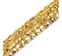 ORGEFY Perles rondes à facettes en Pierre naturelle plaquée Argent, Couleur or Noir, 2/3/4/6/8 mm, pour la Fabrication de Bijoux, 39,4 cm, or 18 carats, 4,5 mm, 90 pièces