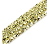 ORGEFY Perles rondes à facettes en Pierre naturelle plaquée Argent, Couleur or Noir, 2/3/4/6/8 mm, pour la Fabrication de Bijoux, 39,4 cm, or 9 carats, 4,5 mm, 90 pièces