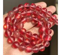 ORGEFY Perles rondes en Cristal Mat pour la Fabrication de Bijoux, perles en Pierre de Lune scintillantes, pour Bracelets, 38 cm, brins de 6, 8, 10 et 12 mm, Rouge, 6 mm, 60 pièces