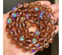 ORGEFY Perles rondes en Cristal Mat pour la Fabrication de Bijoux, perles en Pierre de Lune scintillantes, pour Bracelets, 38 cm, brins de 6, 8, 10 et 12 mm, Couleur café Lisse, 8 mm, 45 pièces