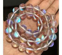 ORGEFY Perles rondes en Cristal Mat pour la Fabrication de Bijoux, perles en Pierre de Lune scintillantes, pour Bracelets, 38 cm, brins de 6, 8, 10 et 12 mm, Blanc Lisse, 10 mm, 35 pièces
