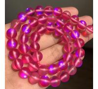 ORGEFY Perles rondes en Cristal Mat pour la Fabrication de Bijoux, perles en Pierre de Lune scintillantes, pour Bracelets, 38 cm, brins de 6, 8, 10 et 12 mm, Rose Rouge, 10 mm, 35 pièces