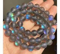ORGEFY Perles rondes en Cristal Mat pour la Fabrication de Bijoux, perles en Pierre de Lune scintillantes, pour Bracelets, 38 cm, brins de 6, 8, 10 et 12 mm, Noir, 12 mm, 30 pièces
