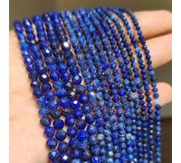 ORGEFY Perles rondes en Lapis-Lazuli à facettes Bleues, pour la Fabrication de Bijoux et de Bracelets faits Main, 38 cm, 2/3/4 mm, 92 pièces