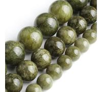ORGEFY Perles rondes en Pierre naturelle de 6/8/10 mm, en Jade calcédoine, pour la Fabrication de Bijoux, Bracelets, colliers, Accessoires, Jade Vert Gazon, 46 pièces de 8 mm
