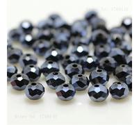 ORGEFY Perles rondes en verre Cristal à facettes de 2 mm, 3 x 4 mm, 4 x 6 mm, 6 x 8 mm, pour la Fabrication de Bijoux, Bleu Encre, 4 x 6 mm, 50 pièces par Sachet