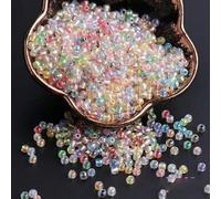 ORGEFY Perles rondes en verre teintées, Couleurs Uniformes à l'intérieur, 2/3/4 mm, pour la Fabrication de Bijoux et de Bracelets, Accessoires - DK02, mélange aléatoire - 3 mm, 10 g, 330 pièces
