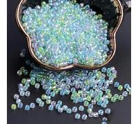 ORGEFY Perles rondes en verre teintées, Couleurs Uniformes à l'intérieur, 2/3/4 mm, pour la Fabrication de Bijoux et de Bracelets, Accessoires - DK03, mélange Bleu-Vert, 4 mm, 10 g, 130 pièces