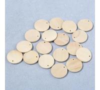 ORGEFY Perles rondes Plates en Bois Naturel, Trou, espaceurs, Accessoires de Bijoux, Couleur Bois Brut, perles en Bois pour Enfants, 15/20/25/30 mm, un Trou, 15 mm, 30 pièces