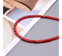 ORGEFY Perles turquoises naturelles Roses, Rouges et jaunes, 4 mm, Couleur Vive, Forme carrée arrondie, perles d'espacement en vrac pour la Fabrication de Bijoux DIY, 4-4 mm, 85 pièces, 15 pouces