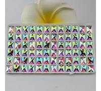 ORGEFY Strass rectangulaires à coudre, toutes Tailles 3250, Cristal à coudre, Dos plat, pour Robe, bricolage, 8 x 10 mm, 48 pièces, Couleur