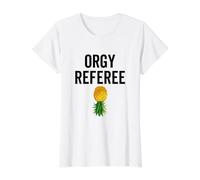 Orgía Árbitro Swinger Swingers Piña Sexo En Grupo Camiseta gráfica económica, Mujer, Blanco, S