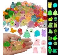OrgMemory 120 mini figuras luminosas de animales de resina, 12 estilos, para accesorios de jardín de hadas en miniatura, micro paisaje, jardín de acuario, brillan en la oscuridad
