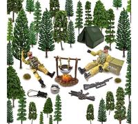 OrgMemory Árboles modelos, kits de modelo militar, suministros de diorama, adornos para tartas de árbol, figuras de árbol para proyectos, paisaje verde natural, paisaje ferroviario, manualidades