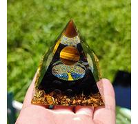 Orgón Pirámide Amatista Peridoto Cristal Curativo Generador De Energía Reiki Equilibrio Orgonita Pirámide EMF Protección Herramienta De Meditación,23