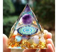 Orgón Pirámide Amatista Peridoto Cristal Curativo Generador De Energía Reiki Equilibrio Orgonita Pirámide EMF Protección Herramienta De Meditación,09