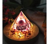 Orgón Pirámide Amatista Peridoto Cristal Curativo Generador De Energía Reiki Equilibrio Orgonita Pirámide EMF Protección Herramienta De Meditación,25