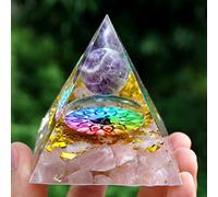 Orgón Pirámide Amatista Peridoto Cristal Curativo Generador De Energía Reiki Equilibrio Orgonita Pirámide EMF Protección Herramienta De Meditación,08